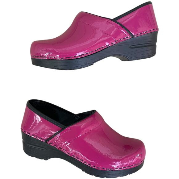 Sanita Professional Glossy Magenta Pink Patent Leather Nursing Work EU 35 US 4 - Picture 2 of 13